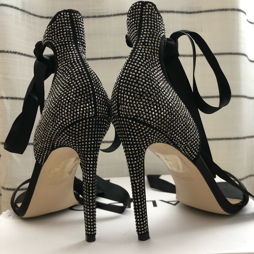 Aldo Rhinestone Ribbon Tie Stilettos - Picture 8 of 8